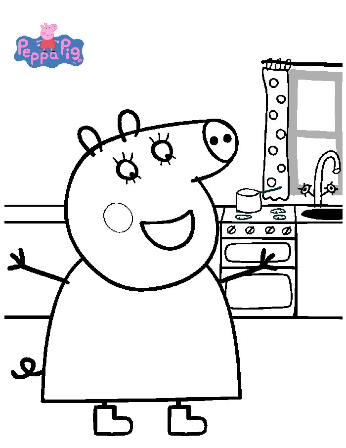Plansa de colorat cu Peppa Pig 36 30